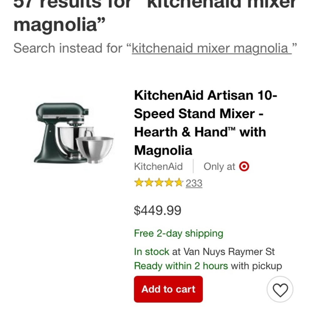 KitchenAid Artisan 10-Speed Stand Mixer - Hearth & Hand™ with Magnolia